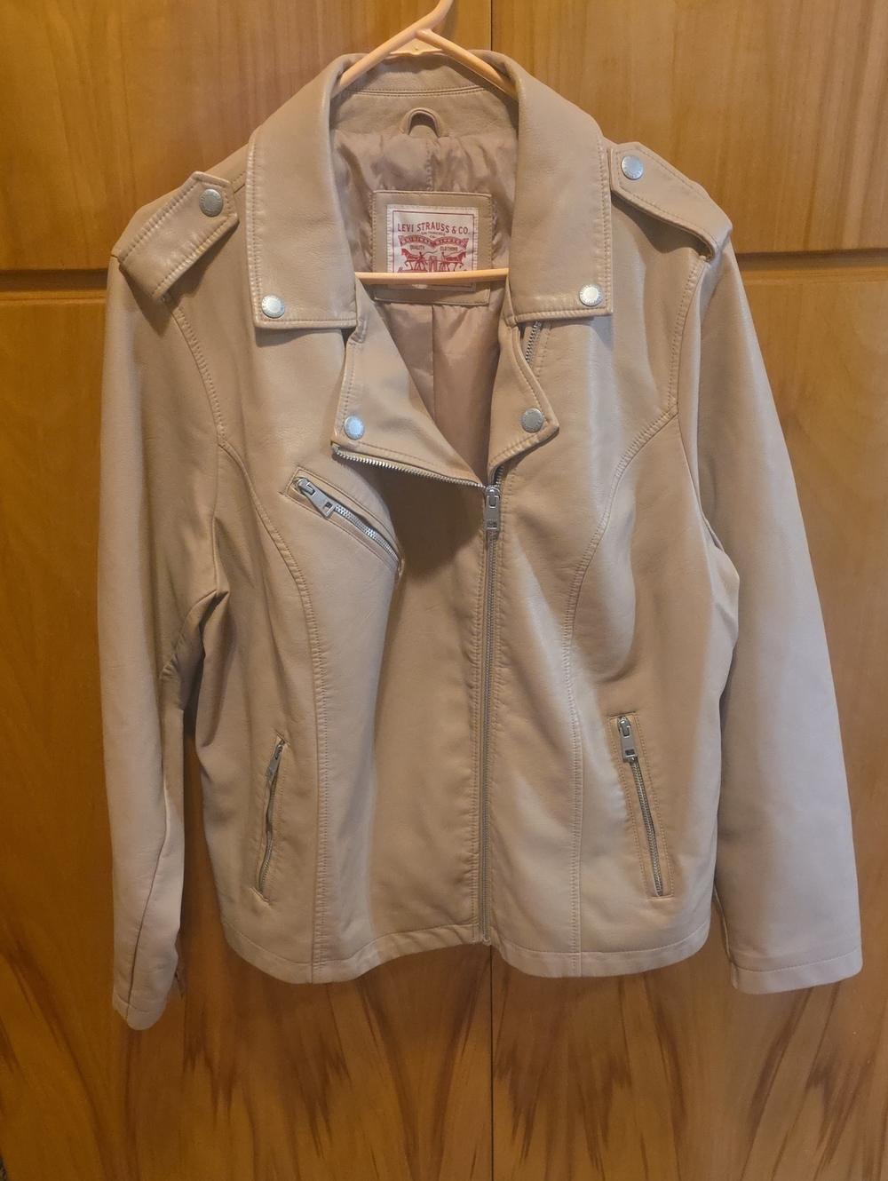 Levi's Women's Tan Faux Leather Moto Jacket